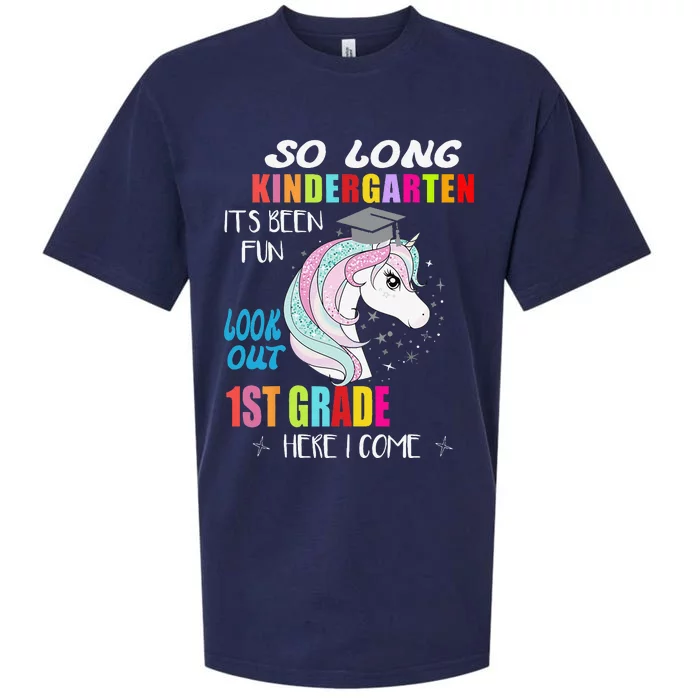 So Long Kindergarten 1st Grade Here I Come Graduation Sueded Cloud Jersey T-Shirt