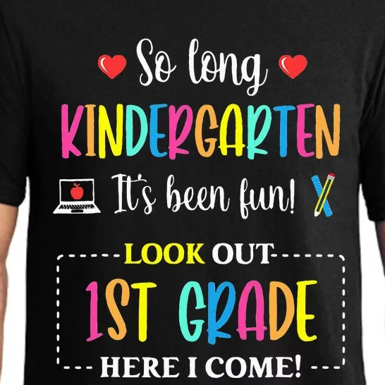 So Long Kindergarten 1st Grade Here I Come Back To School Pajama Set