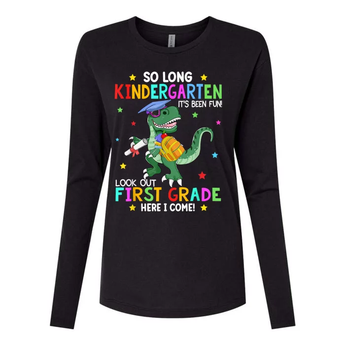 So Long Kindergarten Graduation Class Of Dinosaur Womens Cotton Relaxed Long Sleeve T-Shirt