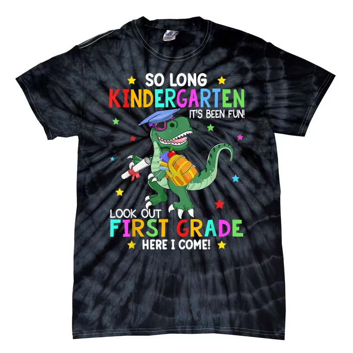 So Long Kindergarten Graduation Class Of Dinosaur Tie-Dye T-Shirt