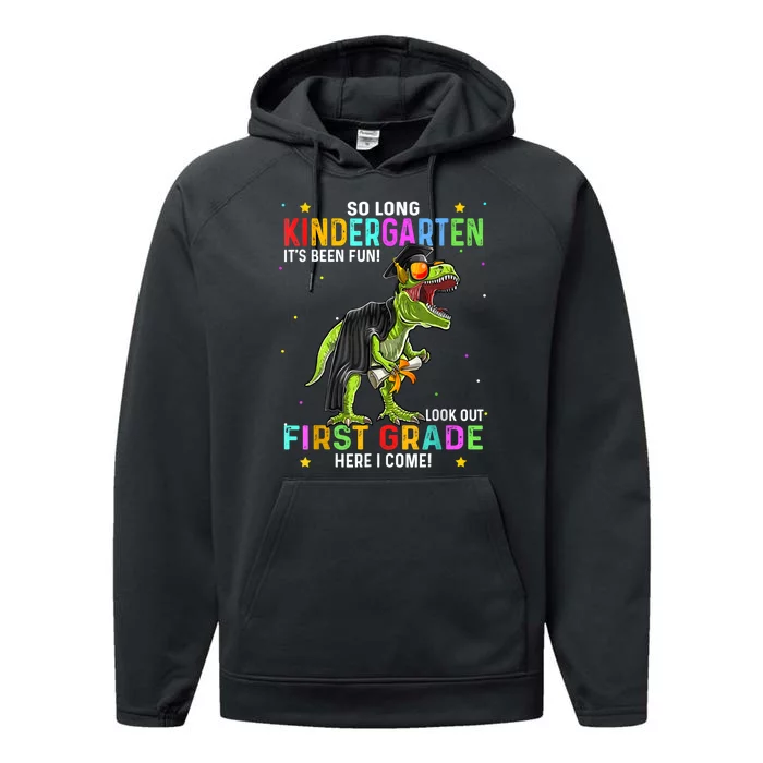 So Long Kindergarten Graduation Class Of Dinosaur Performance Fleece Hoodie