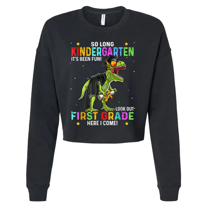 So Long Kindergarten Graduation Class Of Dinosaur Cropped Pullover Crew