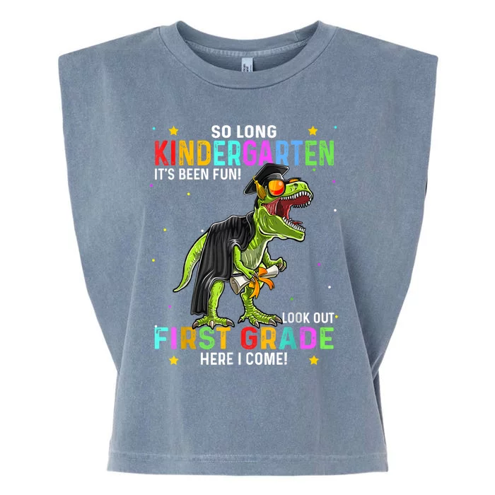 So Long Kindergarten Graduation Class Of Dinosaur Garment-Dyed Women's Muscle Tee