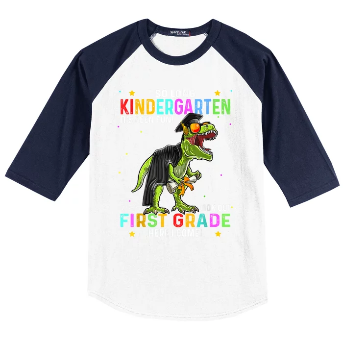 So Long Kindergarten Graduation Class Of Dinosaur Baseball Sleeve Shirt