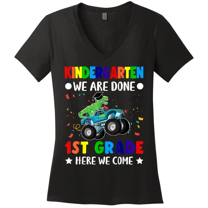 So Long Kindergarten Graduation Class Of Dinosaur Women's V-Neck T-Shirt