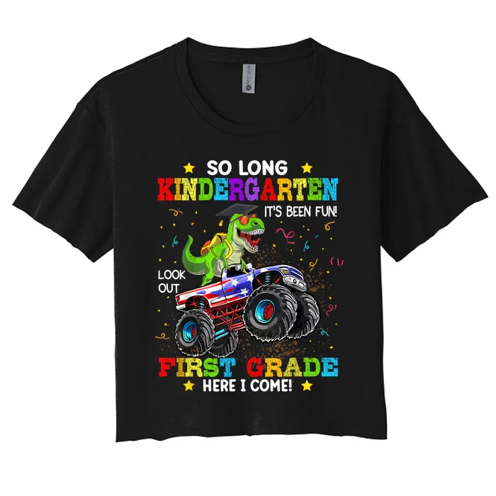 So Long Kindergarten Graduation Class Of Dinosaur Women's Crop Top Tee