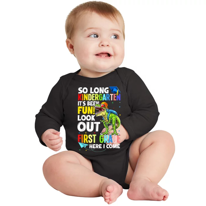 So Long Kindergarten Graduation Class Of Dinosaur Baby Long Sleeve Bodysuit