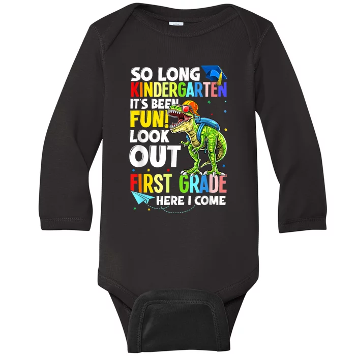 So Long Kindergarten Graduation Class Of Dinosaur Baby Long Sleeve Bodysuit