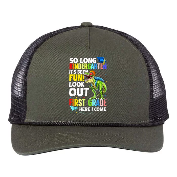 So Long Kindergarten Graduation Class Of Dinosaur Retro Rope Trucker Hat Cap