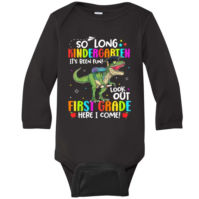 So Long Kindergarten Graduation Class Of Dinosaur Baby Long Sleeve Bodysuit