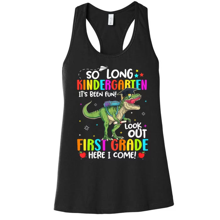 So Long Kindergarten Graduation Class Of Dinosaur Women's Racerback Tank