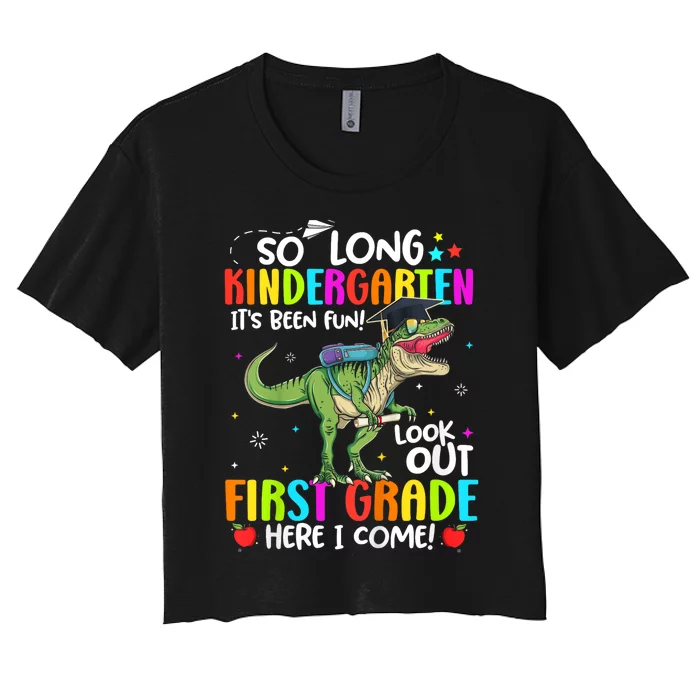 So Long Kindergarten Graduation Class Of Dinosaur Women's Crop Top Tee