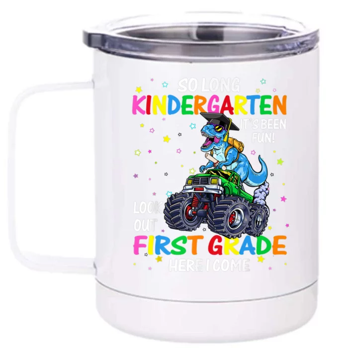 So Long Kindergarten Graduation Class Of Dinosaur Front & Back 12oz Stainless Steel Tumbler Cup