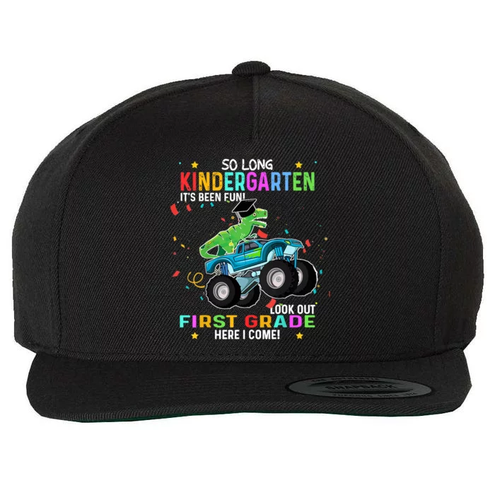 So Long Kindergarten First Day 1st Grade Tgiftrex Monster Truck Meaningful Gift Wool Snapback Cap