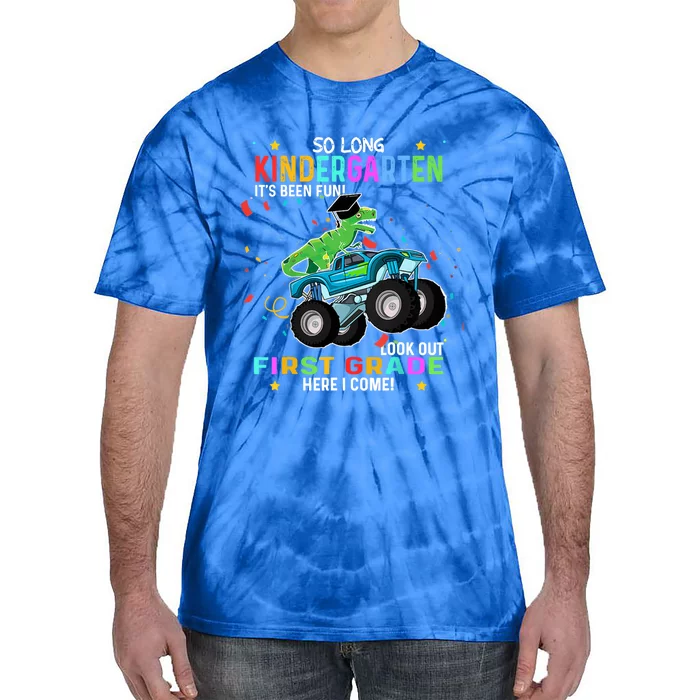 So Long Kindergarten First Day 1st Grade Tgiftrex Monster Truck Meaningful Gift Tie-Dye T-Shirt