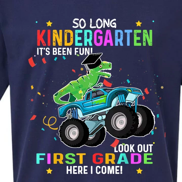 So Long Kindergarten First Day 1st Grade Tgiftrex Monster Truck Meaningful Gift Sueded Cloud Jersey T-Shirt