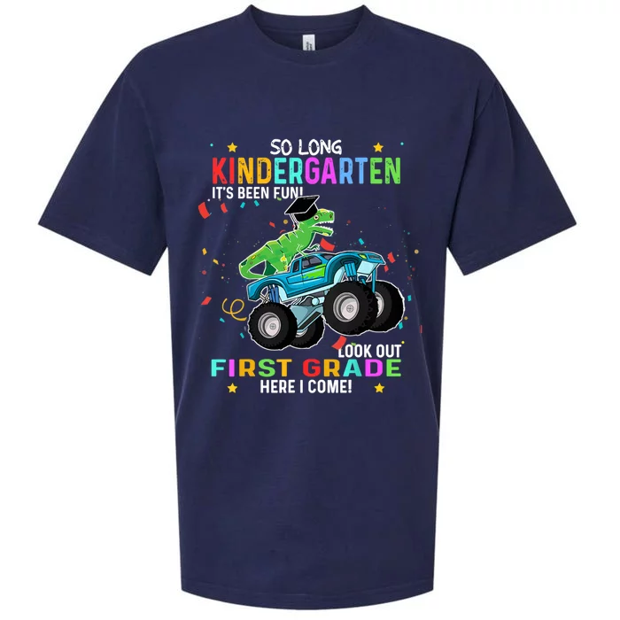 So Long Kindergarten First Day 1st Grade Tgiftrex Monster Truck Meaningful Gift Sueded Cloud Jersey T-Shirt