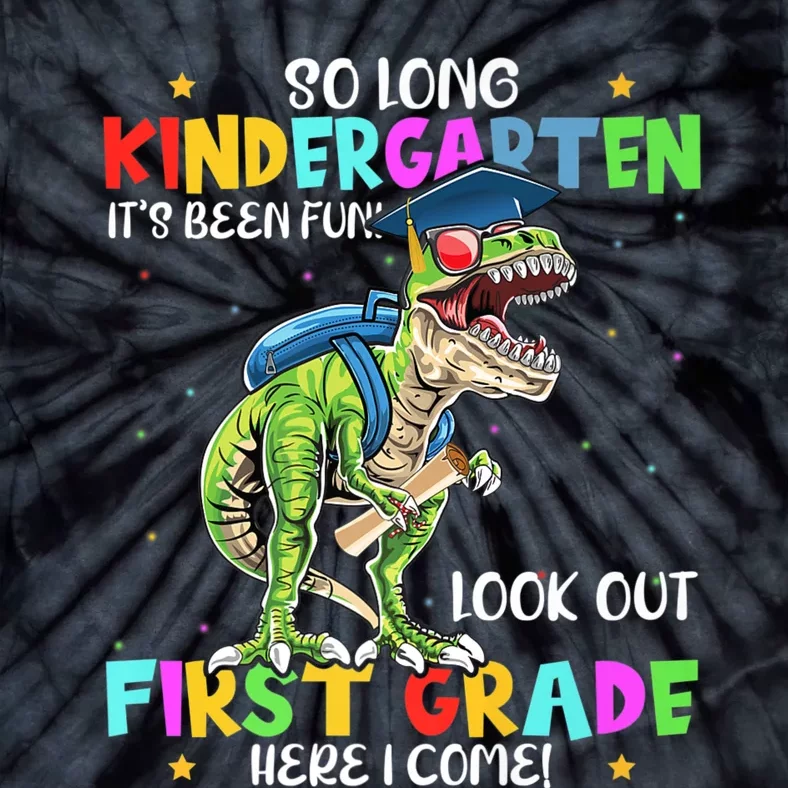 So Long Kindergarten Graduation Class Of Dinosaur Tie-Dye T-Shirt