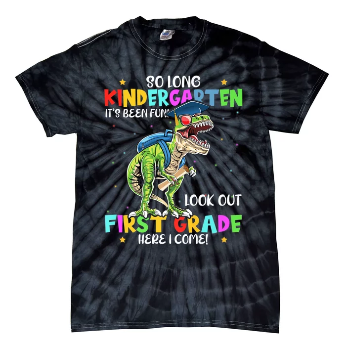 So Long Kindergarten Graduation Class Of Dinosaur Tie-Dye T-Shirt