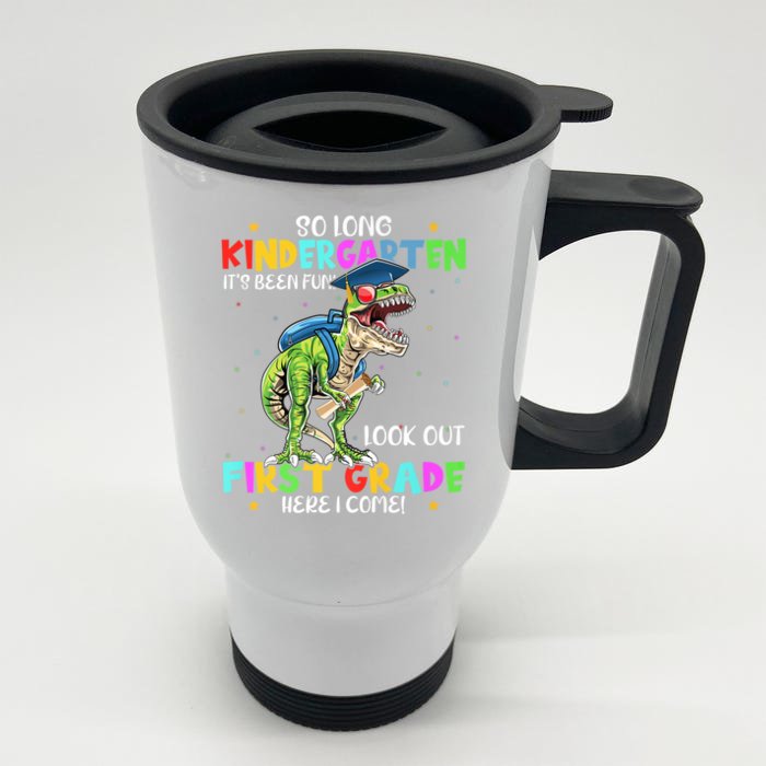 So Long Kindergarten Graduation Class Of Dinosaur Front & Back Stainless Steel Travel Mug