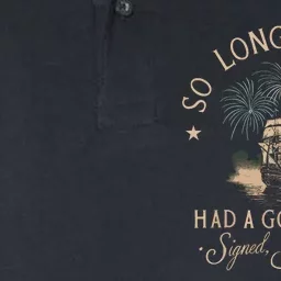 So Long London Had A Good Run Funny 4th Of July Softstyle Adult Sport Polo