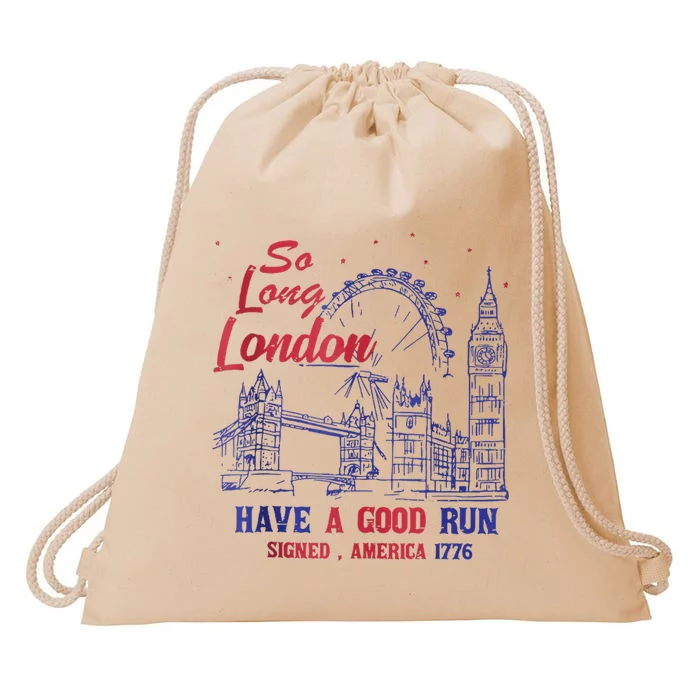 So Long London 4th Of July Drawstring Bag