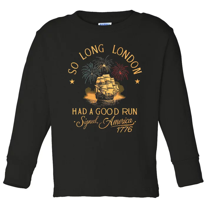 So Long London Had A Good Run Vintage Toddler Long Sleeve Shirt