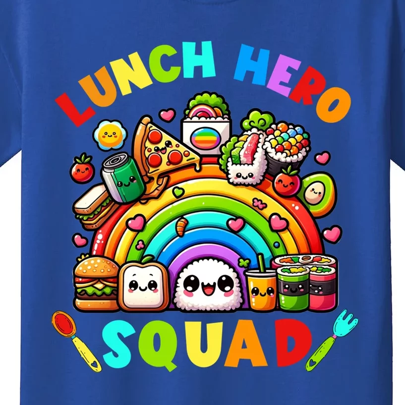 School Lunch Lady Squad A Food Team Rainbow Lunch Hero Squad Gift Kids T-Shirt