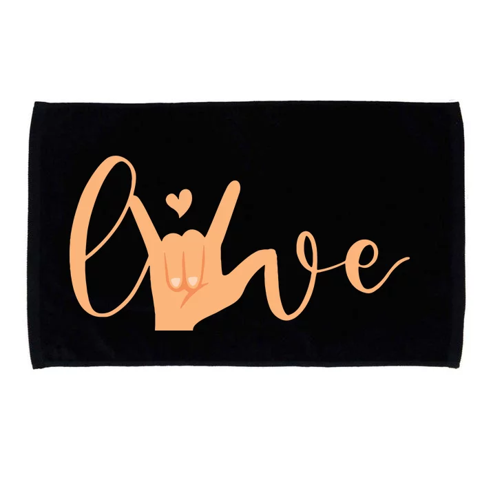 Sign Language Love ASL Gifts For ASL Teacher Deaf Gifts Microfiber Hand Towel