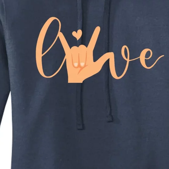 Sign Language Love ASL Gifts For ASL Teacher Deaf Gifts Women's Pullover Hoodie