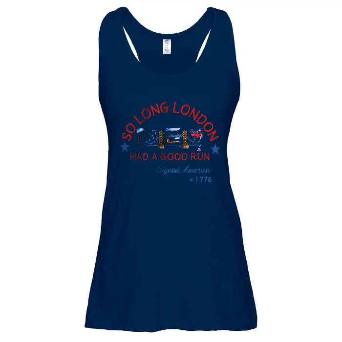 So Long London Had A Good Run Funny 4th Of July Ladies Essential Flowy Tank