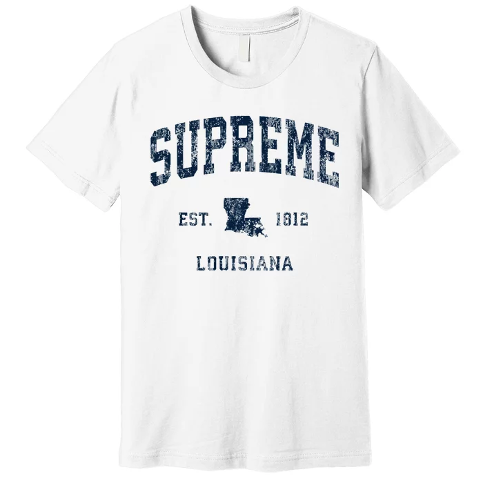 Supreme Louisiana La Vintage Athletic Sports Design Premium T-Shirt