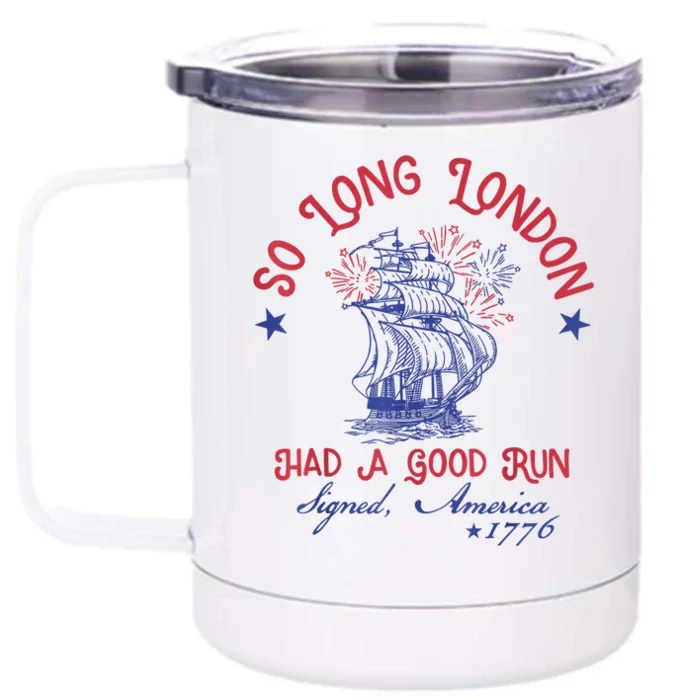 So Long London 4th Of July 1776 Usa Shirts Girl Patriotic Front & Back 12oz Stainless Steel Tumbler Cup