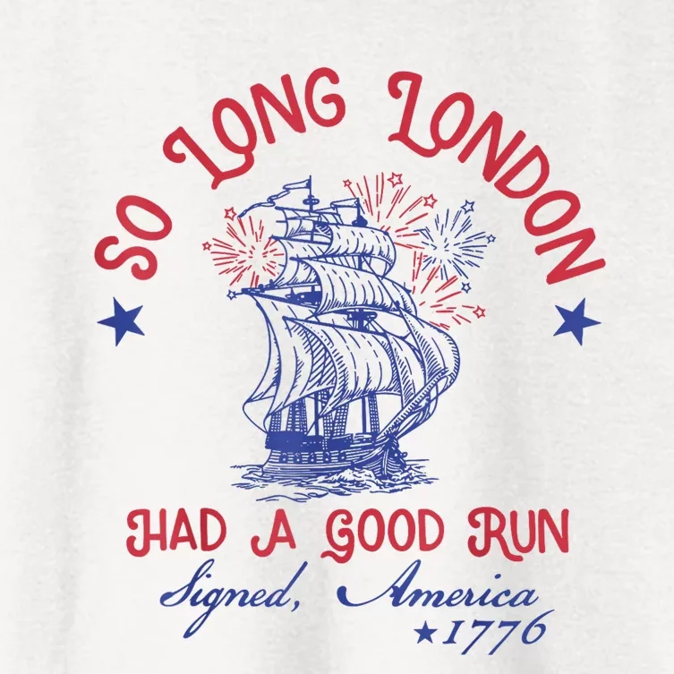 So Long London 4th Of July 1776 Usa Shirts Girl Patriotic Women's Crop Top Tee