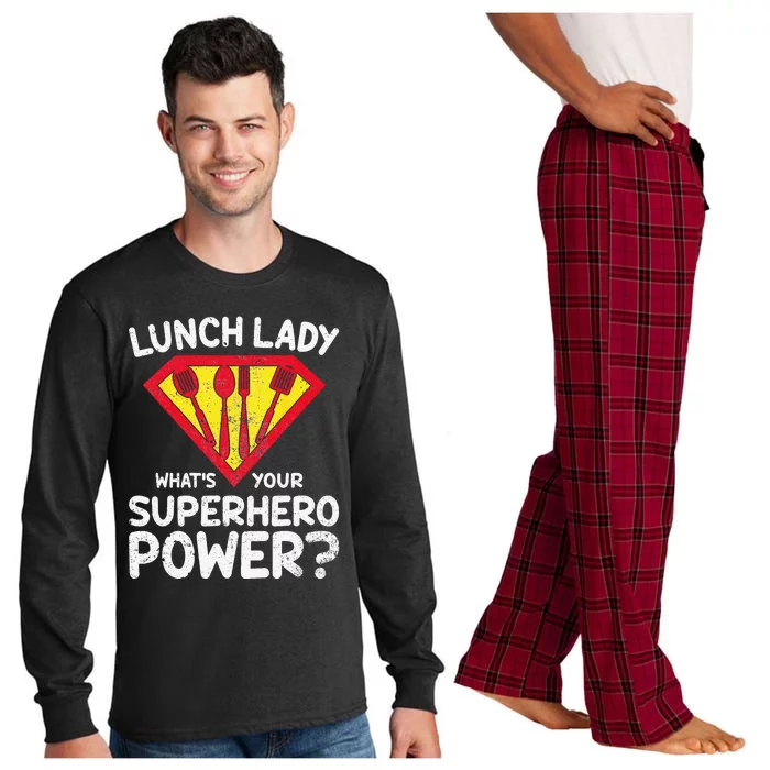 Superhero Lunch Lady Back to School Novelty Long Sleeve Pajama Set