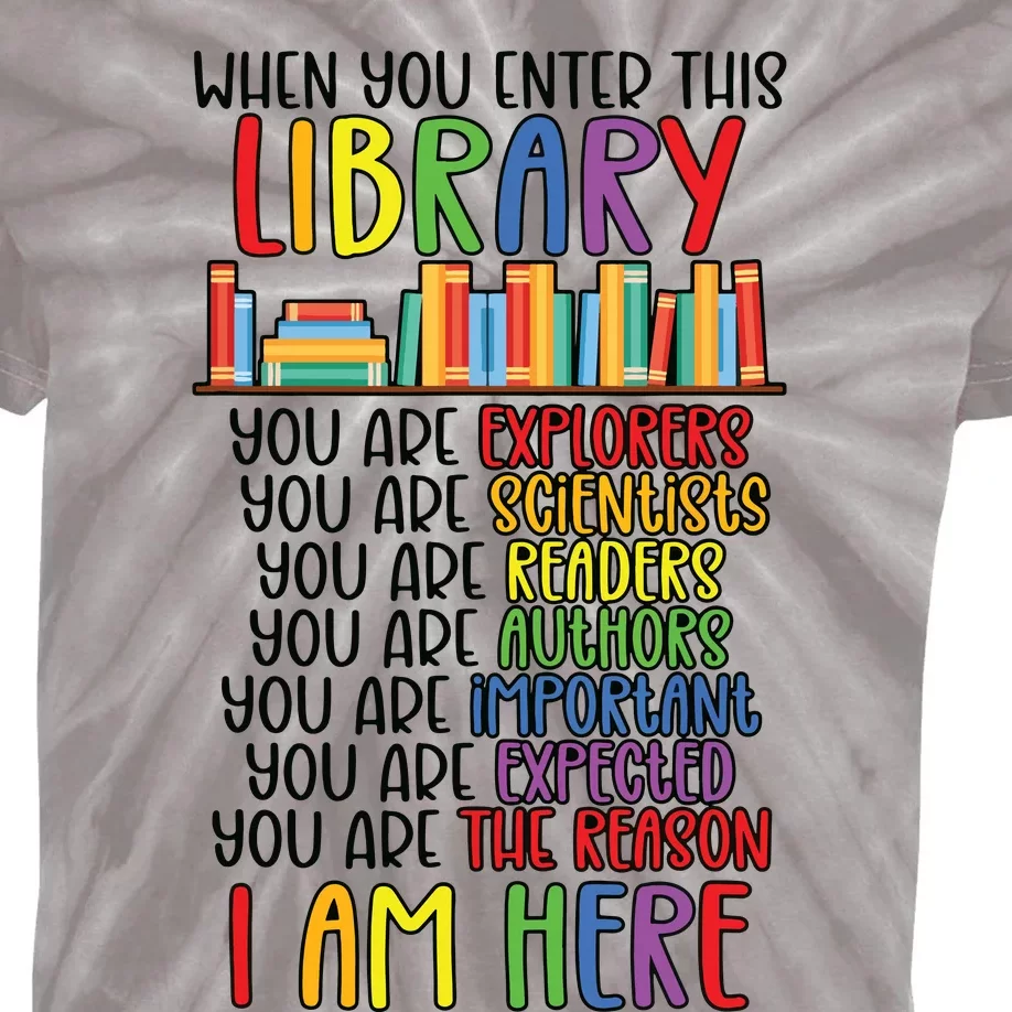 School Librarian Library Worker Appreciation Kids Tie-Dye T-Shirt