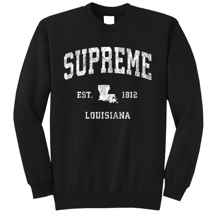 Supreme Louisiana La Vintage Athletic Sports Design Tall Sweatshirt