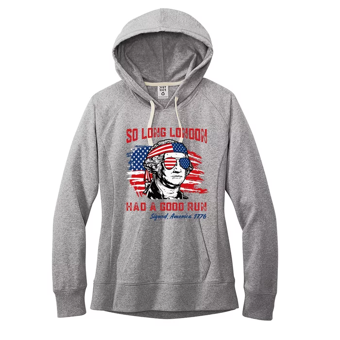 So Long London George Washington Patriotic Women's Fleece Hoodie