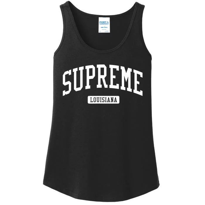 Supreme Louisiana La Vintage Athletic Sports Design Ladies Essential Tank