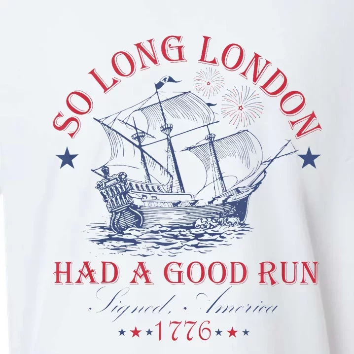 So Long London Had A Good Run Funny Sueded Cloud Jersey T-Shirt