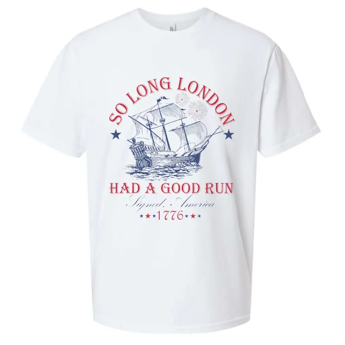 So Long London Had A Good Run Funny Sueded Cloud Jersey T-Shirt