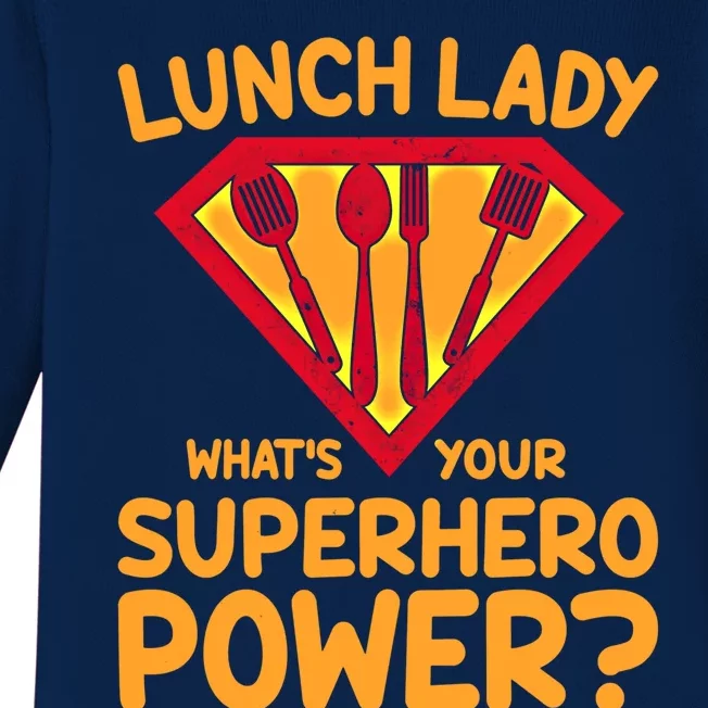 Superhero Lunch Lady Back To School Novelty Gift Baby Long Sleeve Bodysuit