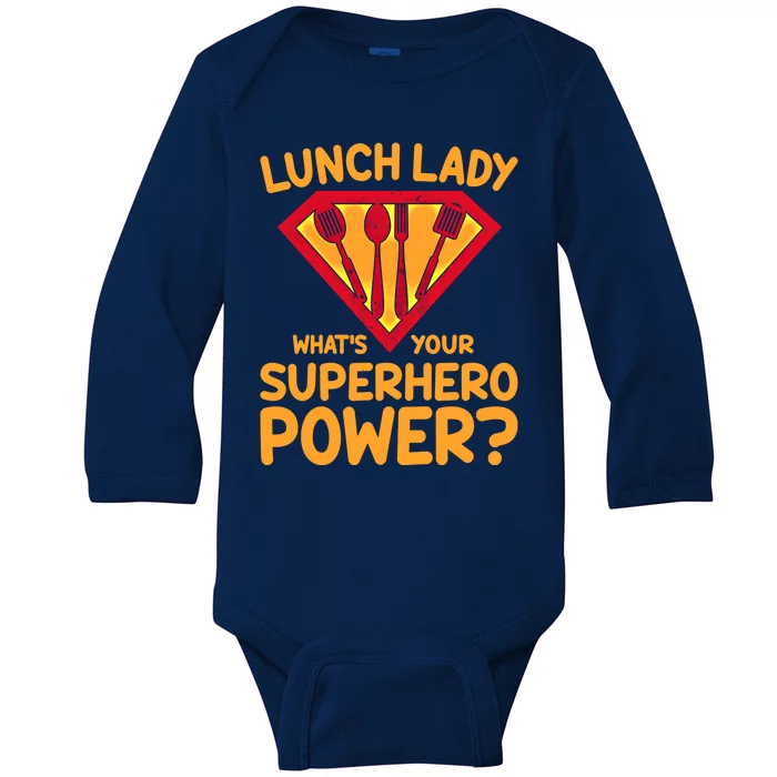 Superhero Lunch Lady Back To School Novelty Gift Baby Long Sleeve Bodysuit