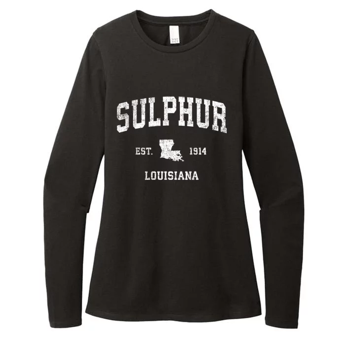 Sulphur Louisiana La Vintage Athletic Sports Womens CVC Long Sleeve Shirt