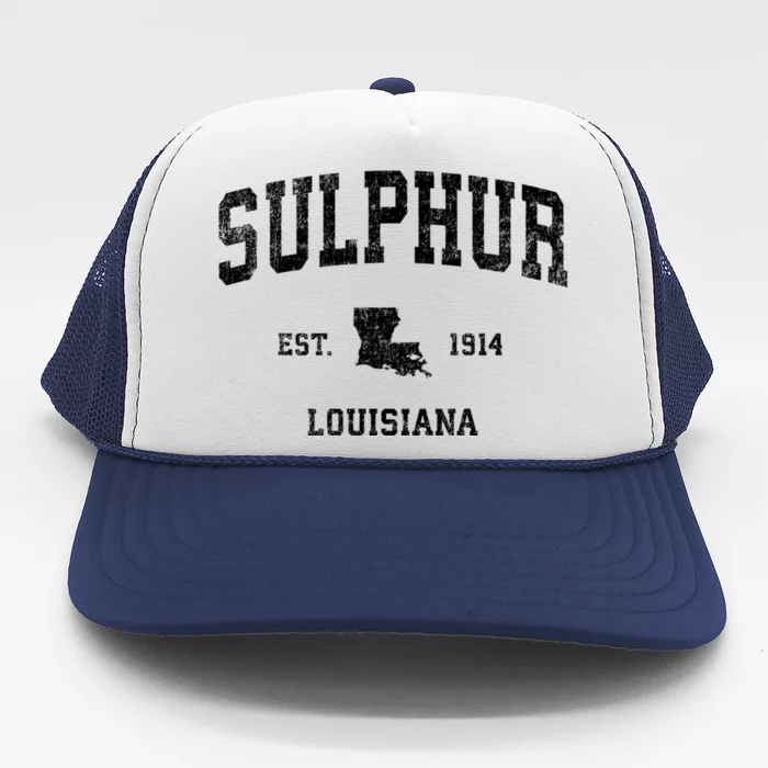 Sulphur Louisiana La Vintage Athletic Sports Trucker Hat