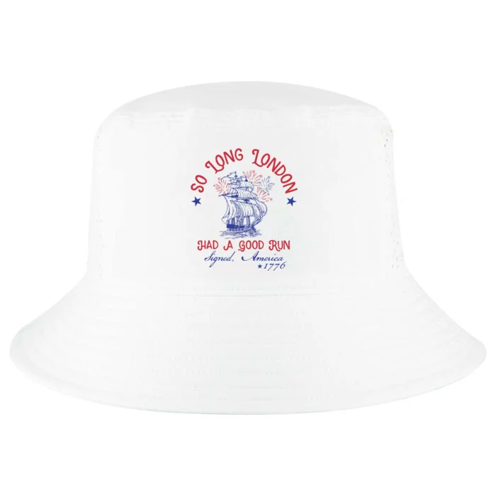 So Long London 4th Of July Patriotic Design Cool Comfort Performance Bucket Hat