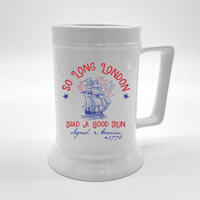 So Long London 4th Of July Patriotic Design Front & Back Beer Stein