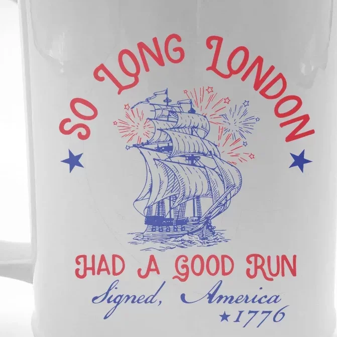 So Long London 4th Of July Patriotic Design Front & Back Beer Stein