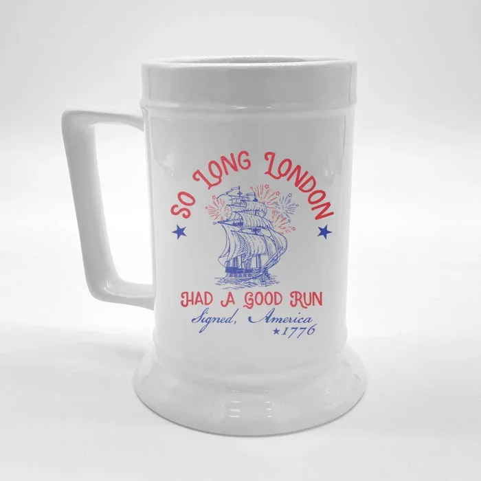 So Long London 4th Of July Patriotic Design Front & Back Beer Stein