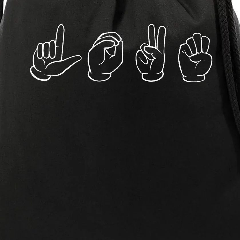 Sign Language Love Sign Language Drawstring Bag